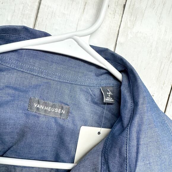 Van Heusen Shirt Boys Size Small 4/6 Blue Long Sleeve Button Down Collared - Picture 2 of 4